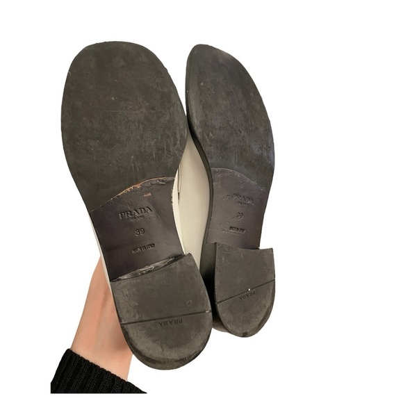 Authentic vintage PRADA chunky triangle logo shoes slip on loafers size 39 8.5 9 - Picture 10 of 15